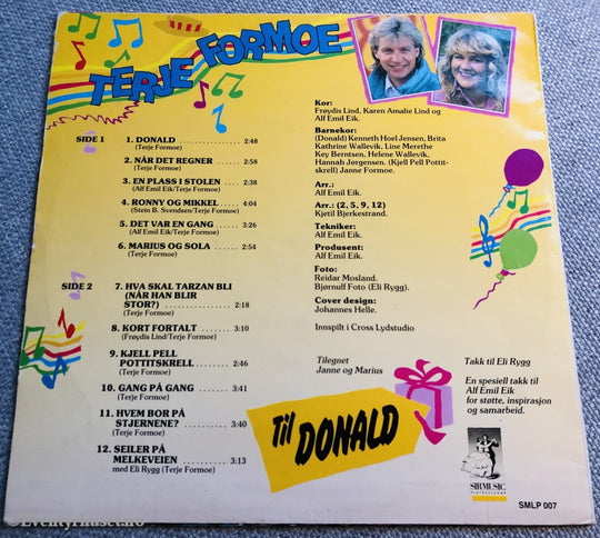 Terje Formoe. Til Donald. Lp. Lp Plate