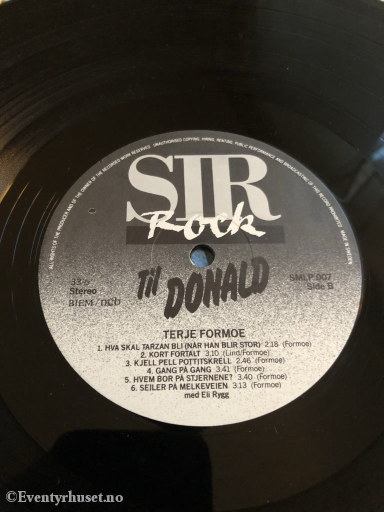 Terje Formoe. Til Donald. Lp. Lp Plate