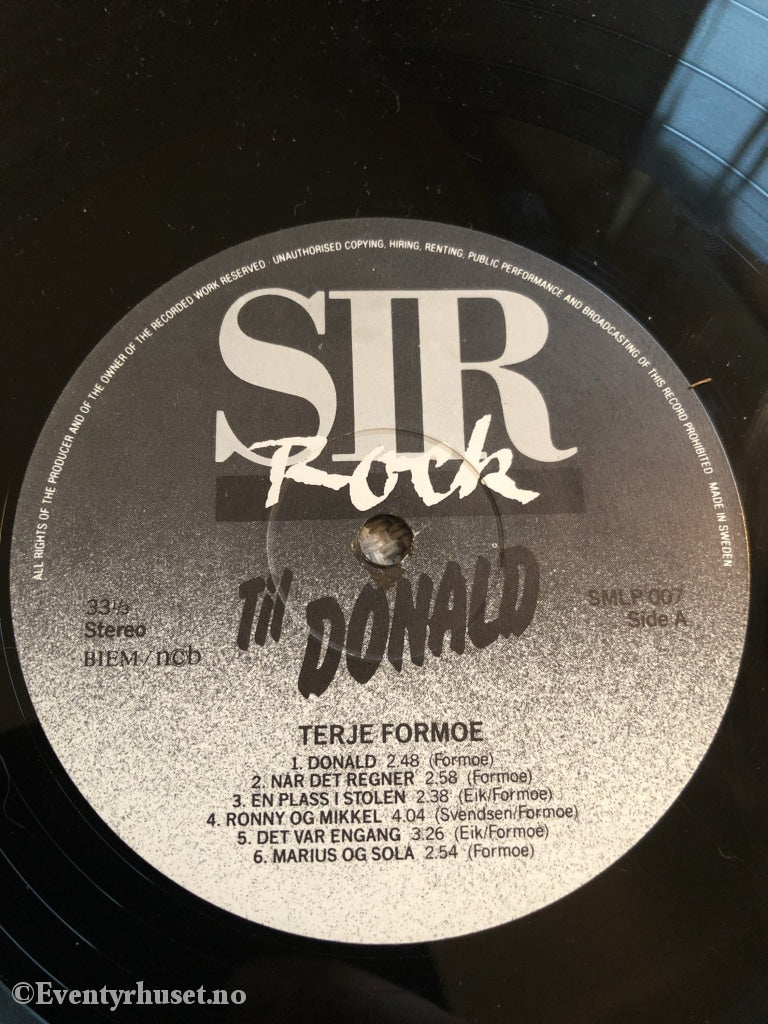 Terje Formoe. Til Donald. Lp. Lp Plate