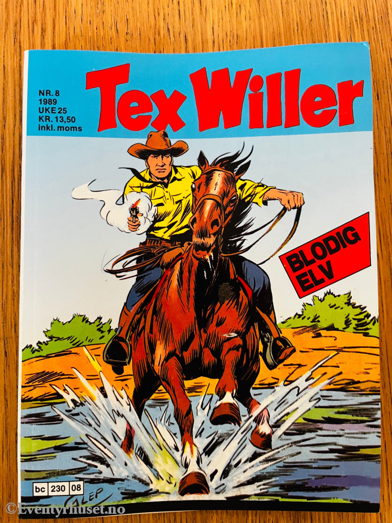 Tex Willer Nr. 8 (1989) – Blodig elv. Tegneseriepocket.