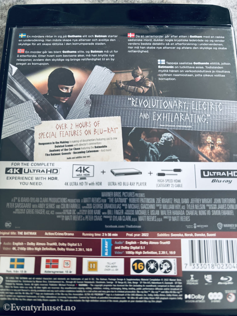 The Batman. 2022. 4K Ultra HD + Blu-ray.