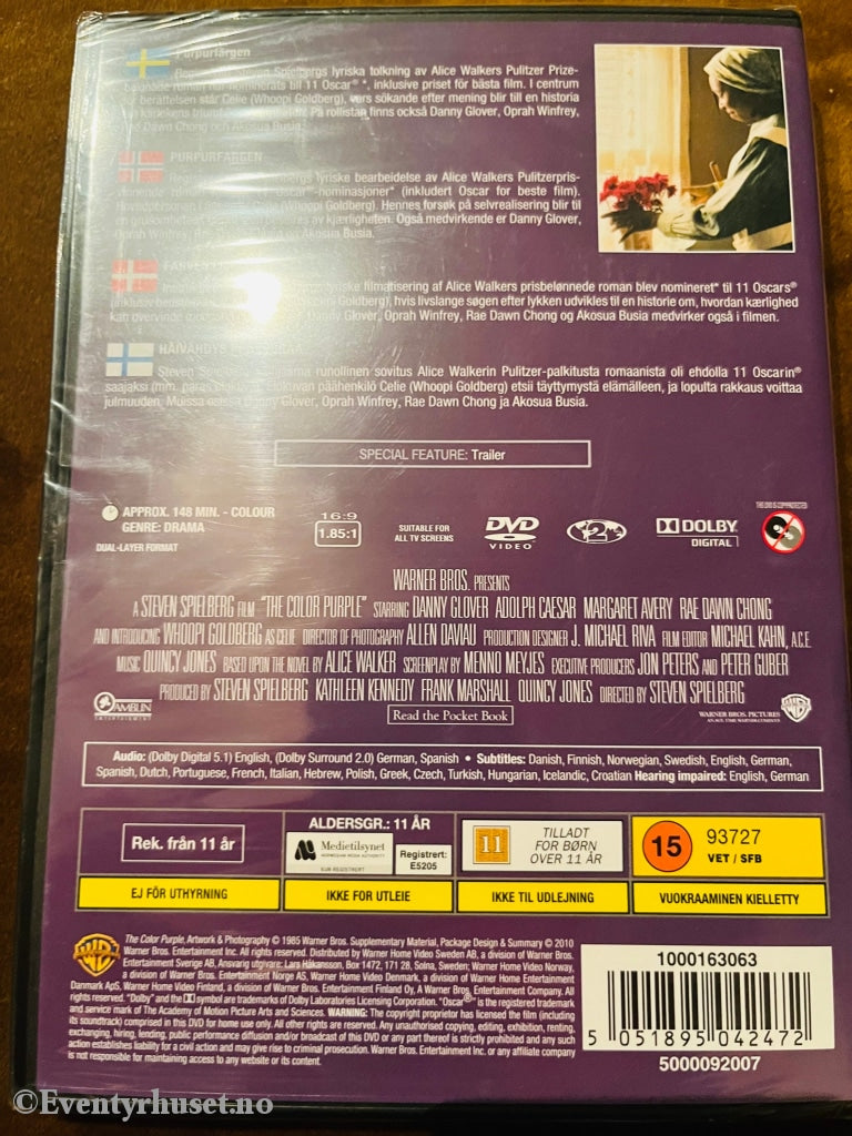 The Color Purple. 1985. Dvd. Ny I Plast! Dvd