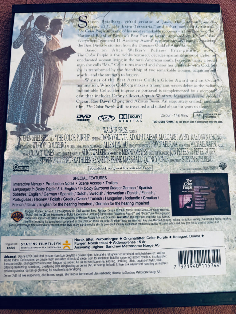 The Color Purple. DVD snapcase.
