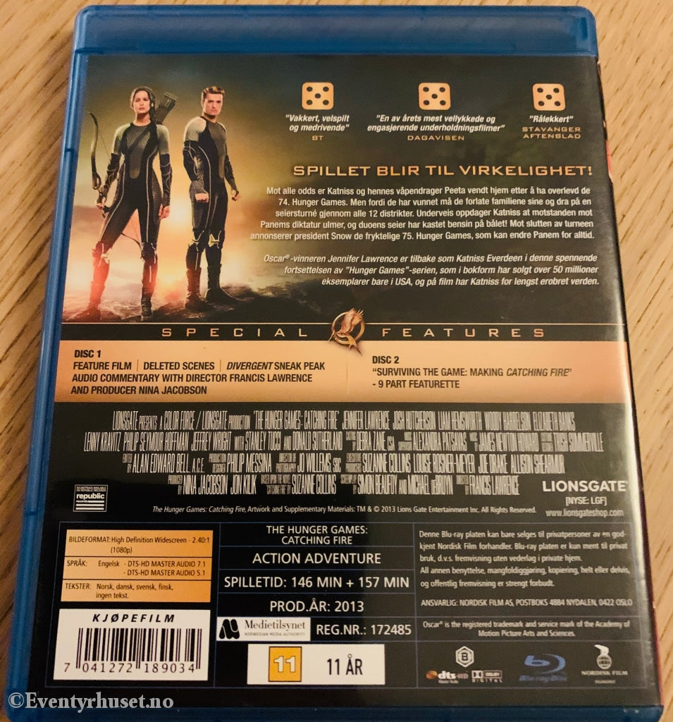 The Hunger Games - Catching Fire. Blu-Ray. Blu-Ray Disc
