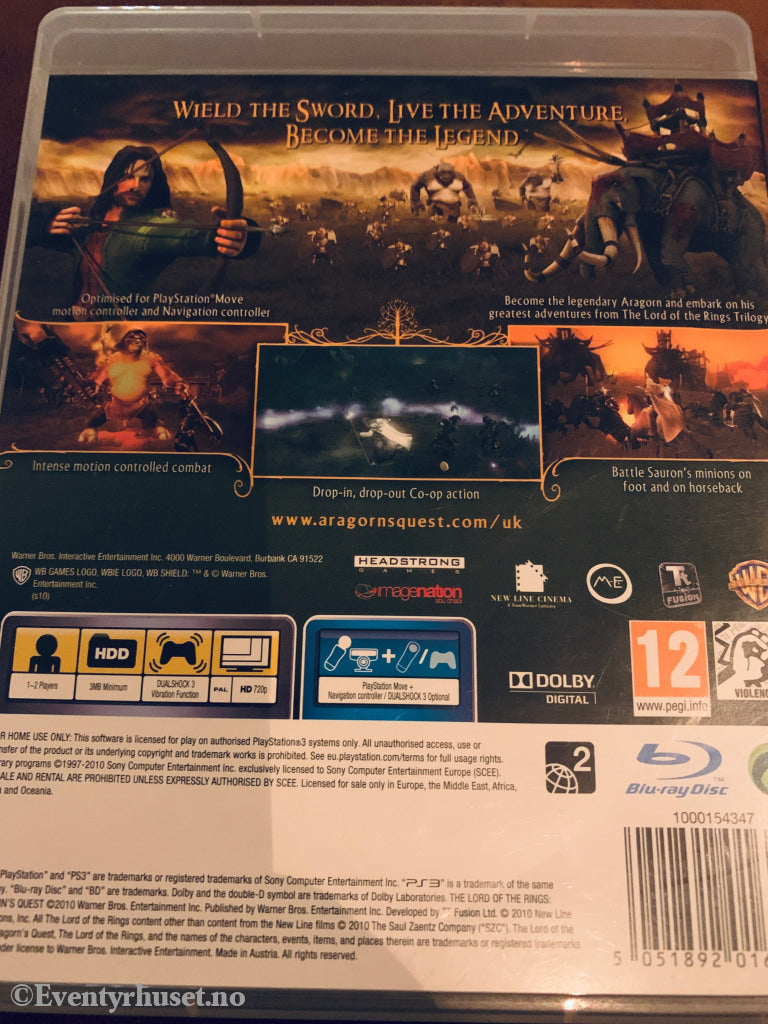 The Lord of the Rings: Aragorn's Quest. PS3.