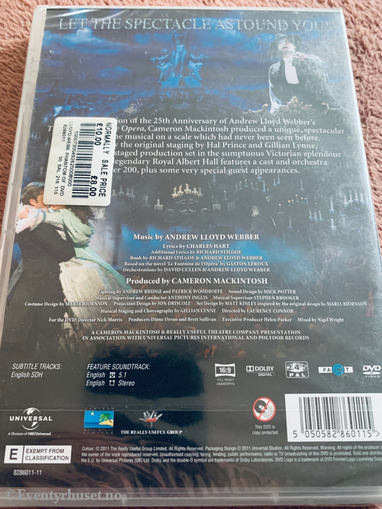 The Phantom of the Opera: 25 Years at the Royal Albert Hall (2011). DVD. Ny i plast!