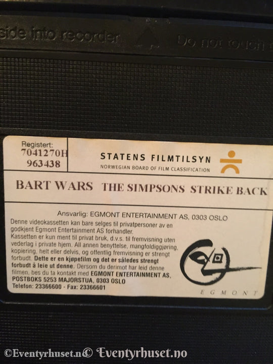 Bart Wars - The Simpsons Strikes Back. 1992 98. Vhs (Norsk).