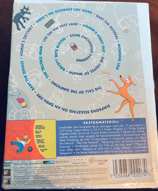 The Simpsons The Complete First Season. DVD samleboks. Ny I plast!