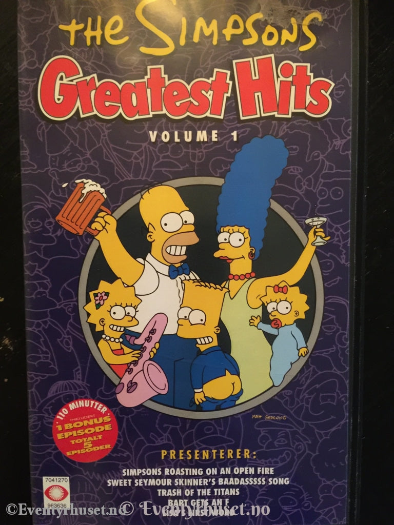 The Simpsons Greatest Hits Volume 1. 1989 - 98. Vhs (Norsk).
