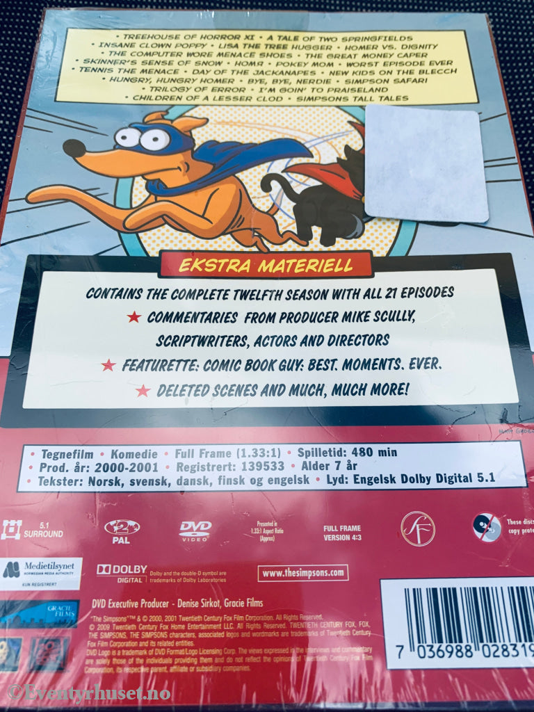 The Simpsons - Season 12 (2000). DVD samleboks. Ny i plast!