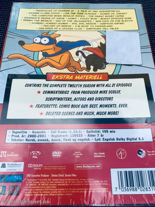 The Simpsons - Season 12 (2000). DVD samleboks. Ny i plast!
