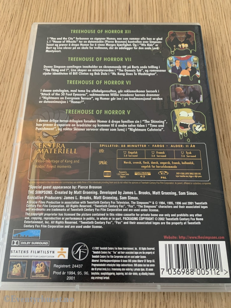 The Simpsons - Treehouse Of Horror. 1994+. Dvd. Dvd