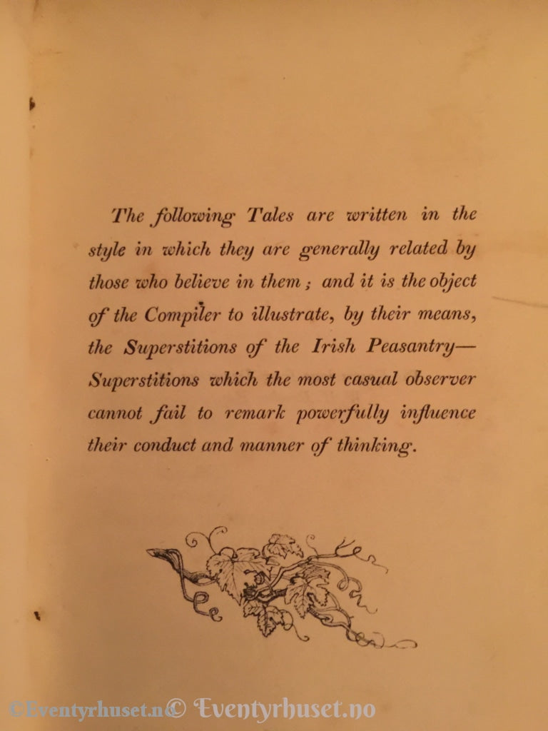 Thomas Crofton Croker John Murray. 1825. Fairy Legends Traditions South Of Ireland. Eventyrbok