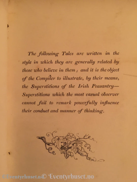 Thomas Crofton Croker John Murray. 1825. Fairy Legends Traditions South Of Ireland. Eventyrbok