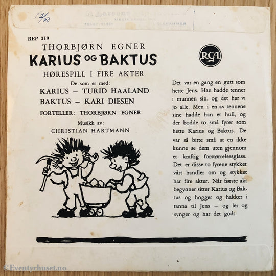 Thorbjørn Egner. 1970. Karius Og Baktus. Ep-Singel. Ep