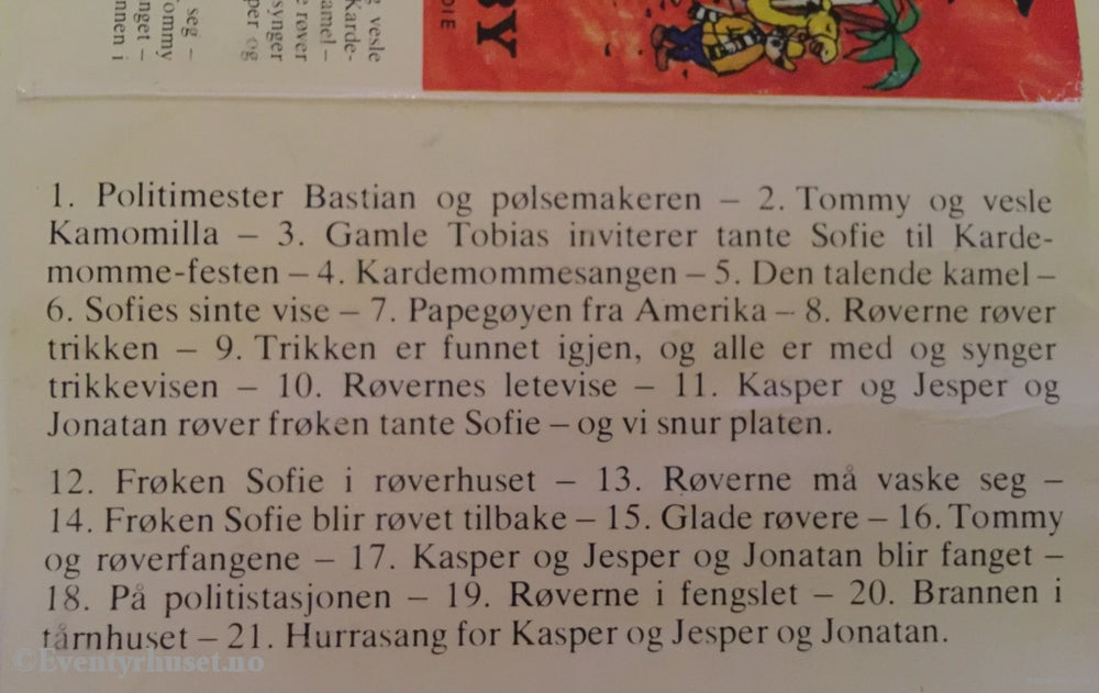 Thorbjørn Egner. 1977 1984. Folk Og Røvere I Kardemomme By. Kassett. Kassettbok