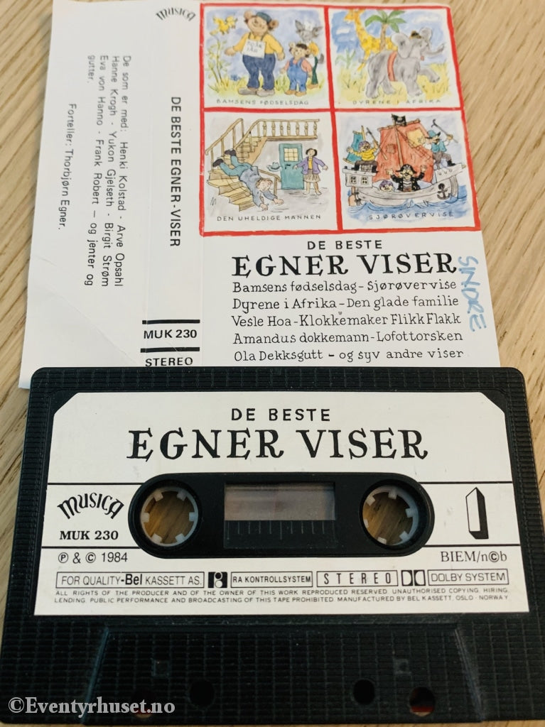 Thorbjørn Egner. 1984. De Beste Egner Viser. Kassett. Kassett (Mc)