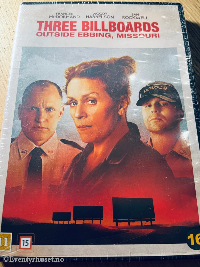 Three Billboards Outside Ebbing Missouri. 2017. DVD. Ny i plast