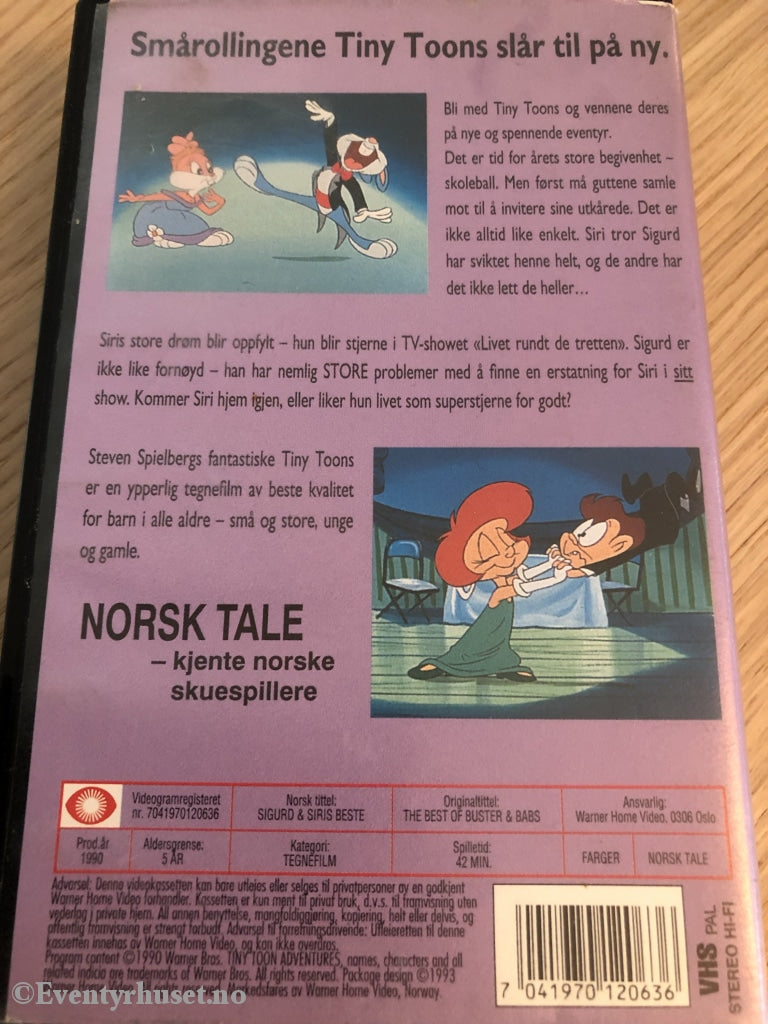 Tiny Toon Adventures. Sigurd Og Siris Beste. Skoleball. 1990. Vhs. Vhs