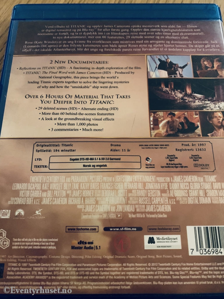 Titanic. 1997. Blu-Ray. Blu-Ray Disc