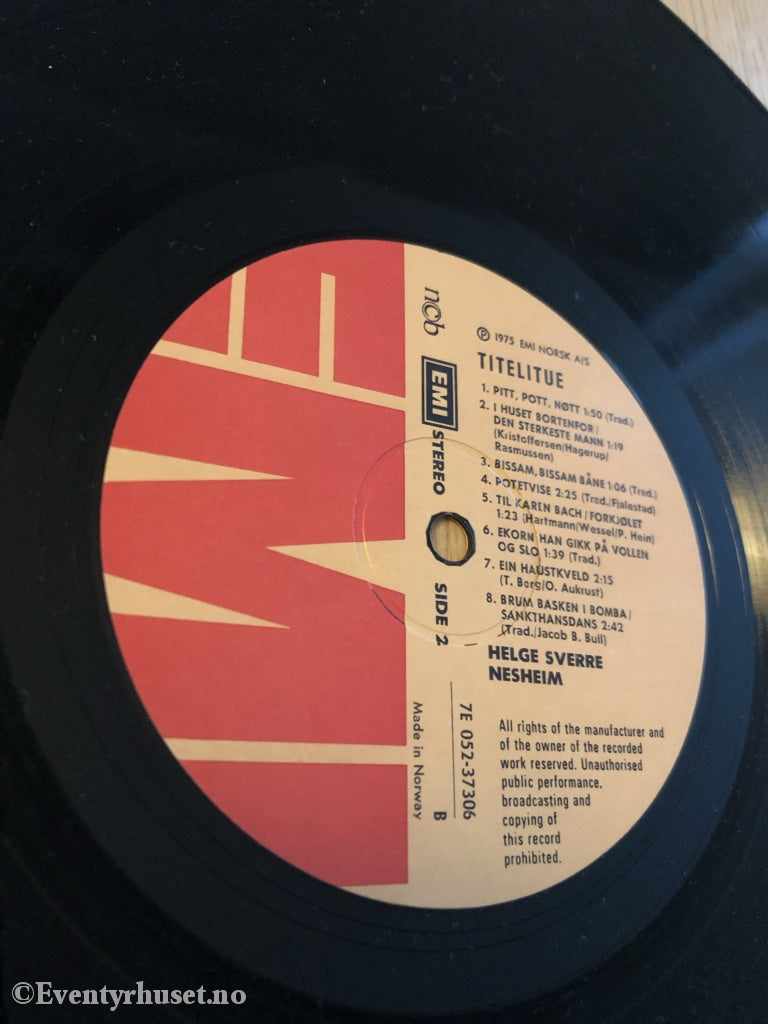 Titelitue Helge Sverre Nesheim Synger Sanger For Barn. 1975. Lp. Lp Plate