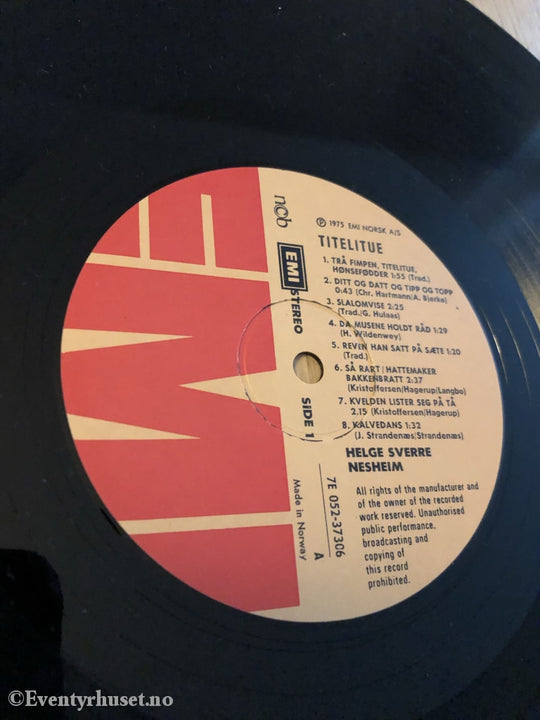 Titelitue Helge Sverre Nesheim Synger Sanger For Barn. 1975. Lp. Lp Plate
