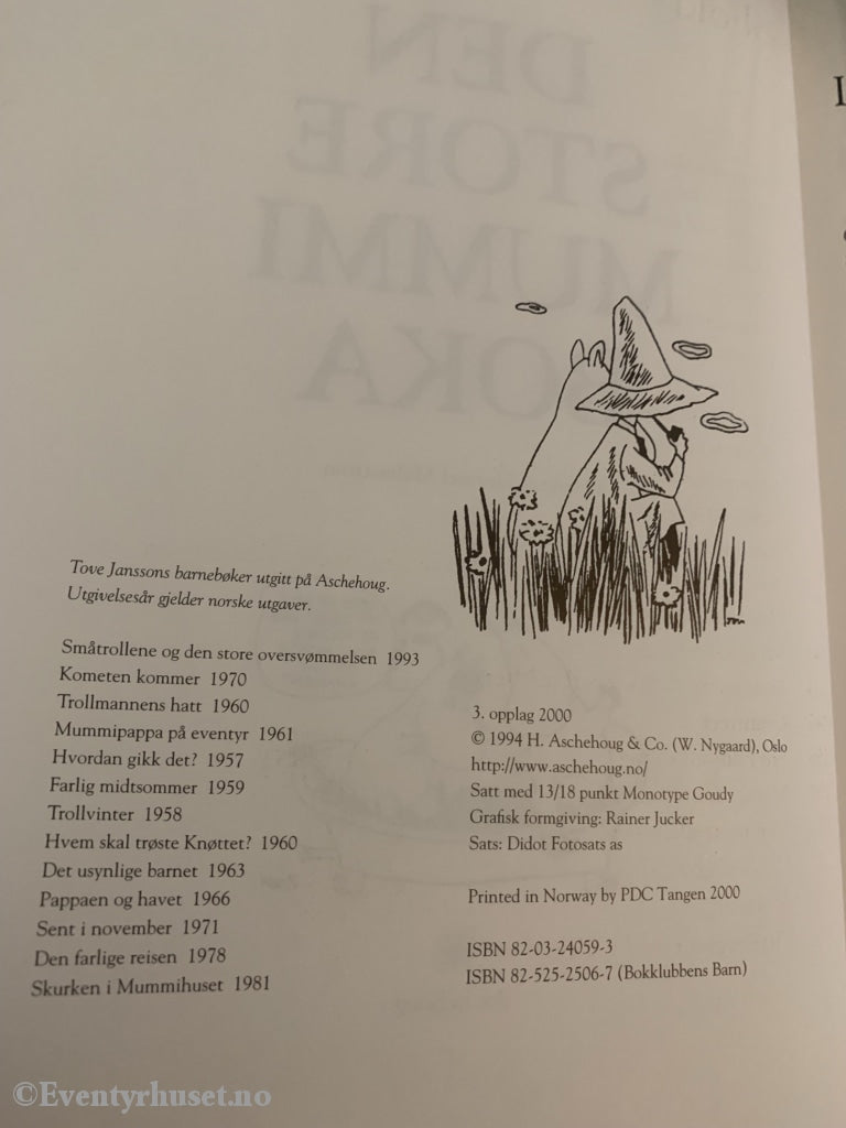 Tove Jansson. 1994/2000. Den Store Mummiboka. Fortelling
