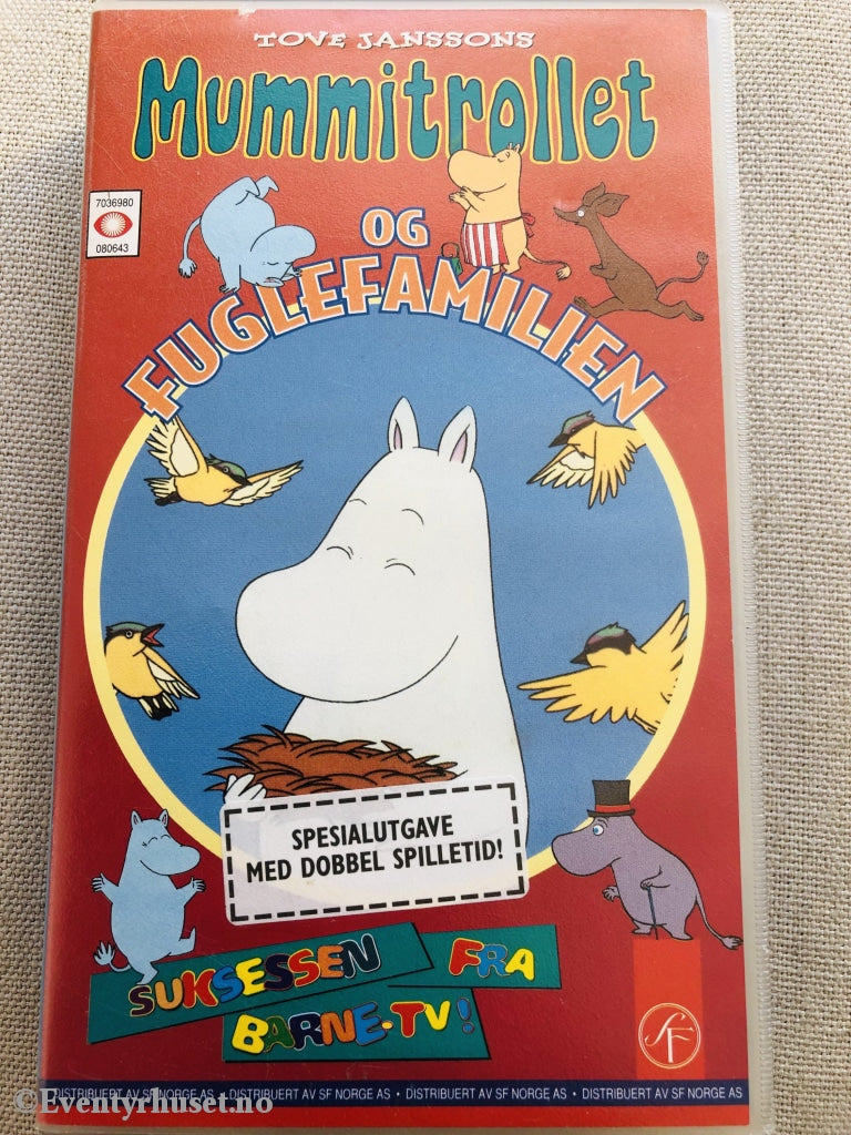 Tove Jansson. 1997. Mummitrollet Og Fuglefamilien. Spesialversjon! Vhs. Vhs