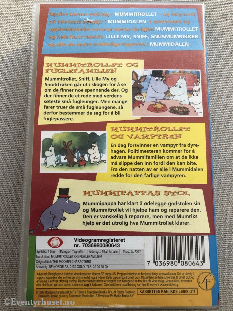 Tove Jansson. 1997. Mummitrollet Og Fuglefamilien. Spesialversjon! Vhs. Vhs