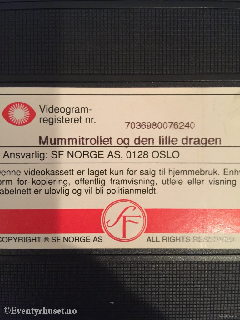 Tove Jansson. 7624. Mummitrollet Og Den Lille Dragen. Vhs