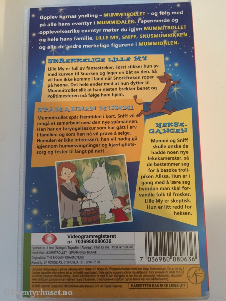 Tove Jansson. 8063. Mummitrollet. Spåmannen Mummi. Vhs