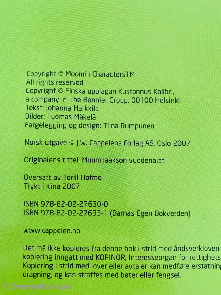 Tove Jansson. Året Rundt I Mummidalen. Fortelling