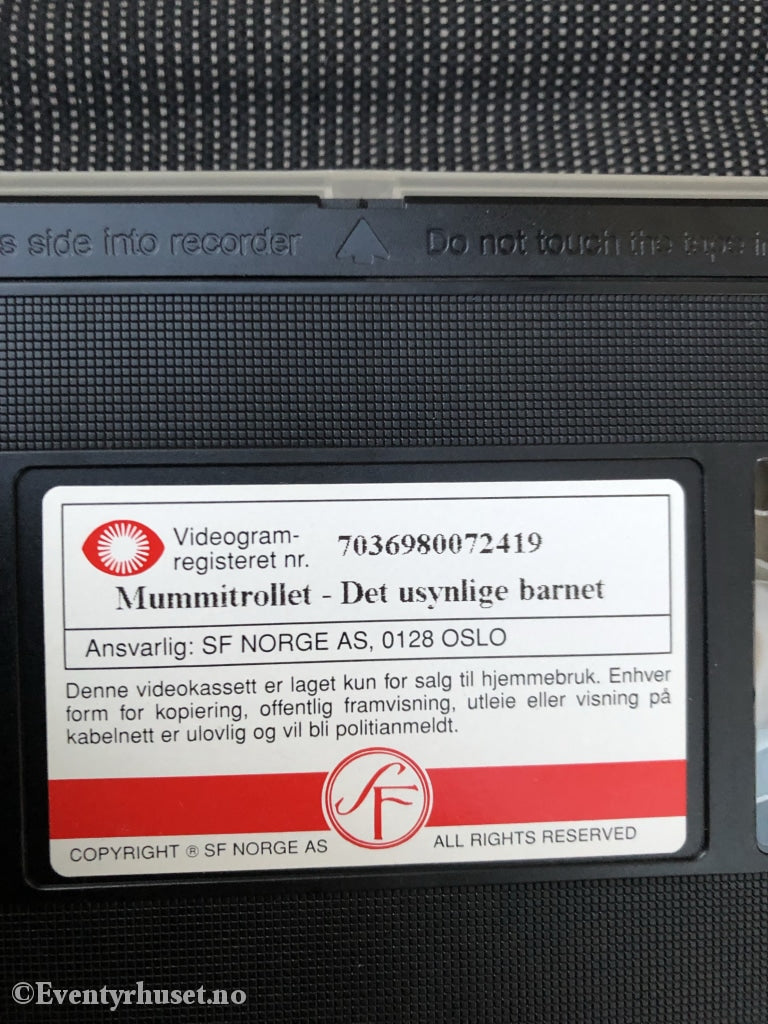 Tove Jansson. Mummitrollet - Det Usynlige Barnet. Vhs. Vhs