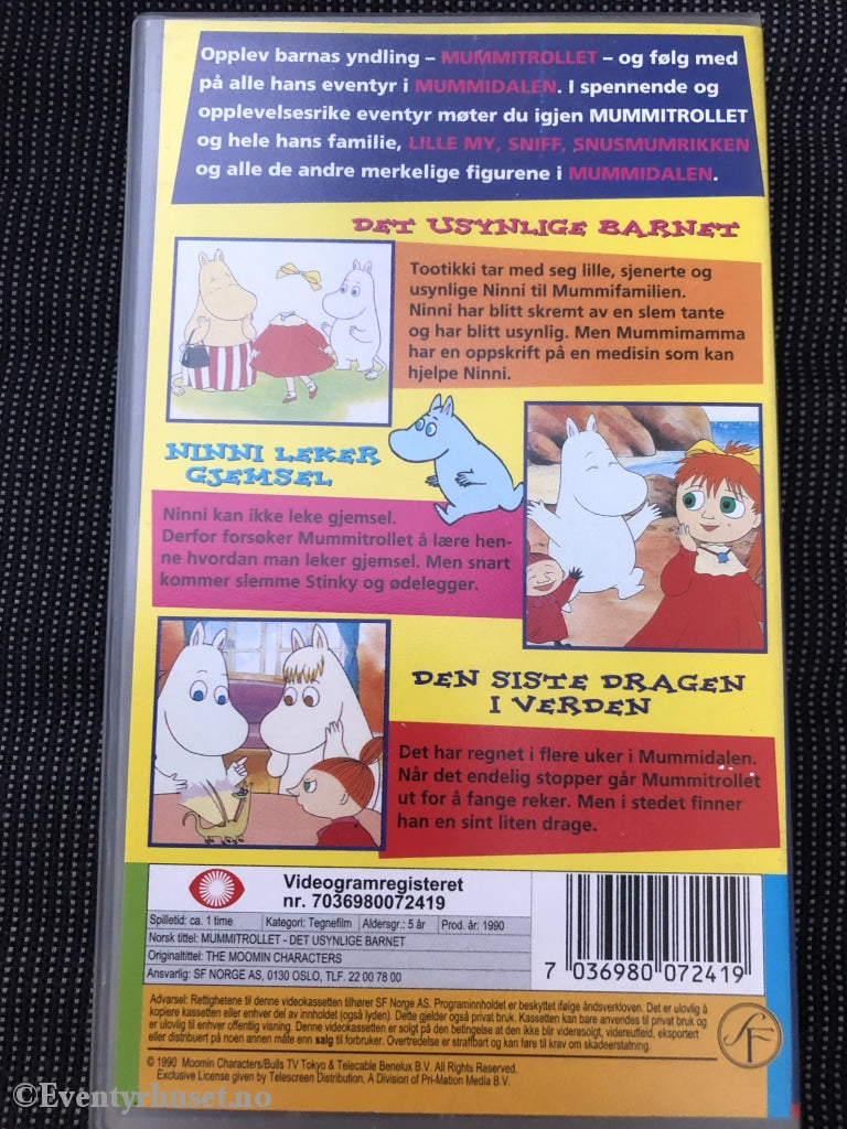 Tove Jansson. Mummitrollet - Det Usynlige Barnet. Vhs. Vhs