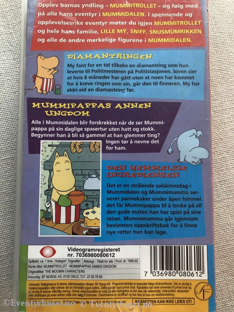 Tove Jansson. Mummitrollet. Mummipappas Annen Ungdom. Vhs. Vhs
