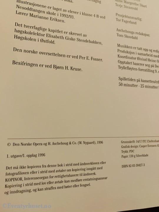Tryllefløyten (Den Norske Opera). 1996. Sangbok