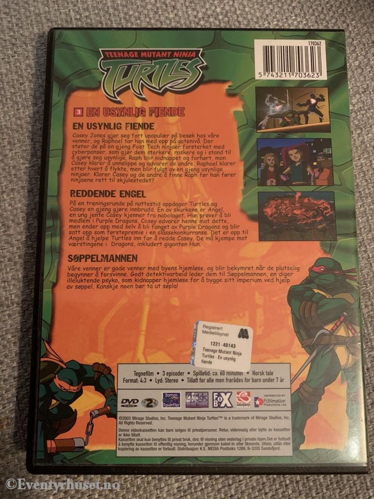 Turtles - En Usynlig Fiende. 2003. Dvd. Dvd