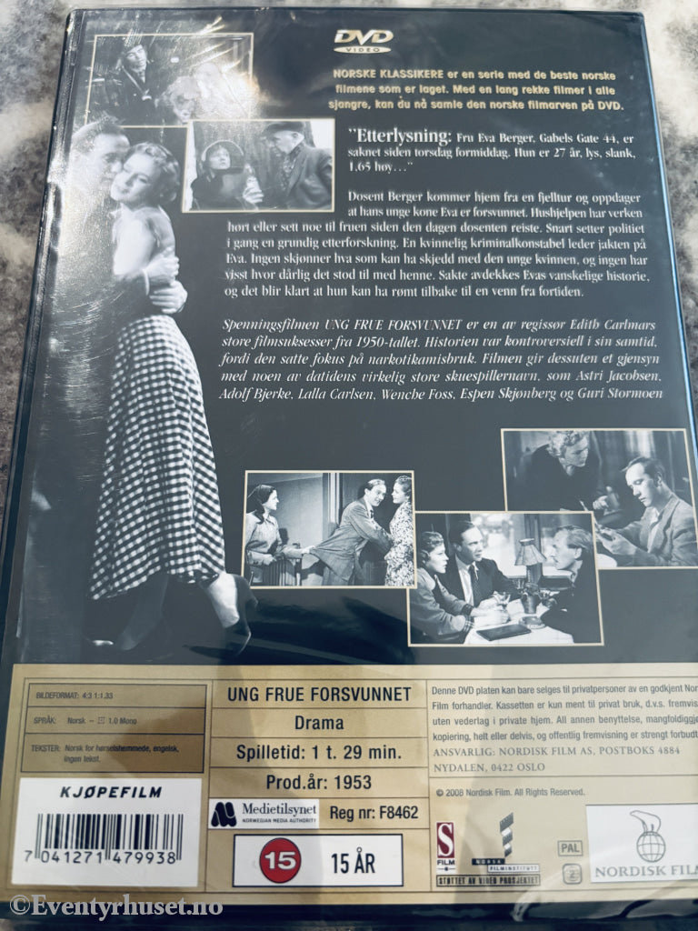 Ung frue forsvunnet (Norske Klassikere). DVD. Ny i plast!