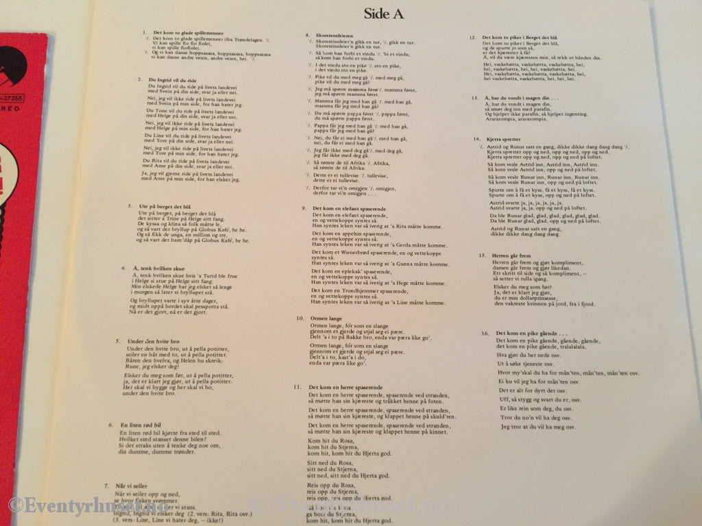 Ute På Berget Det Blå. Regler Og Rim Av For Barn. 1971. Lp. Lp Plate