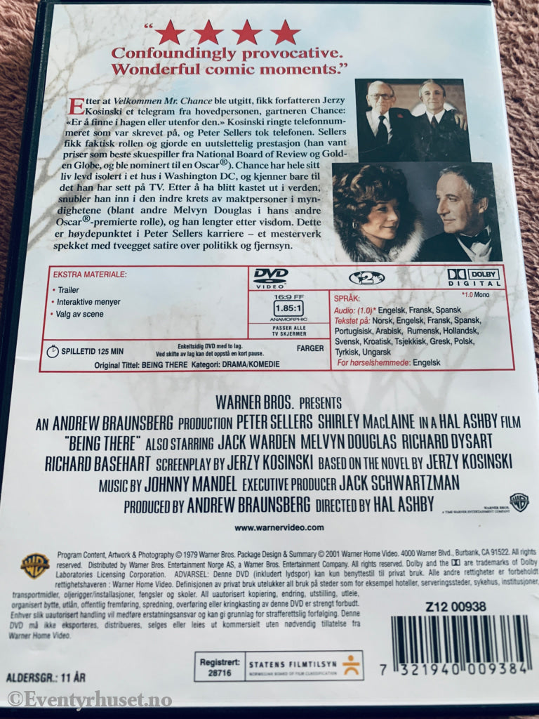 Velkommen Mr. Chance (1979). DVD.