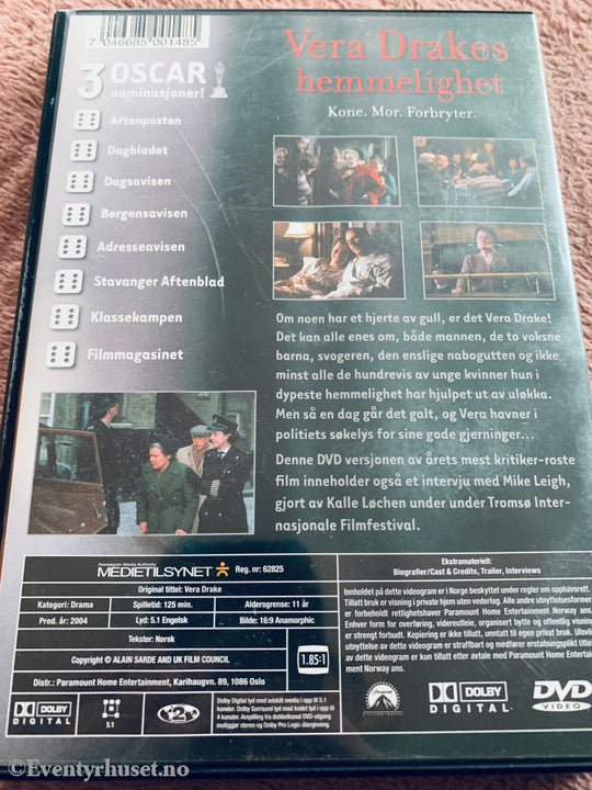 Vera Drakes hemmelighet (2004). DVD.