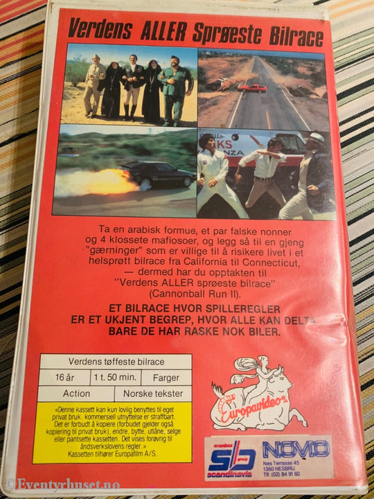Verdens Aller Sprøeste Bilrace (Cannonball Run Ii). Betamax. Beta