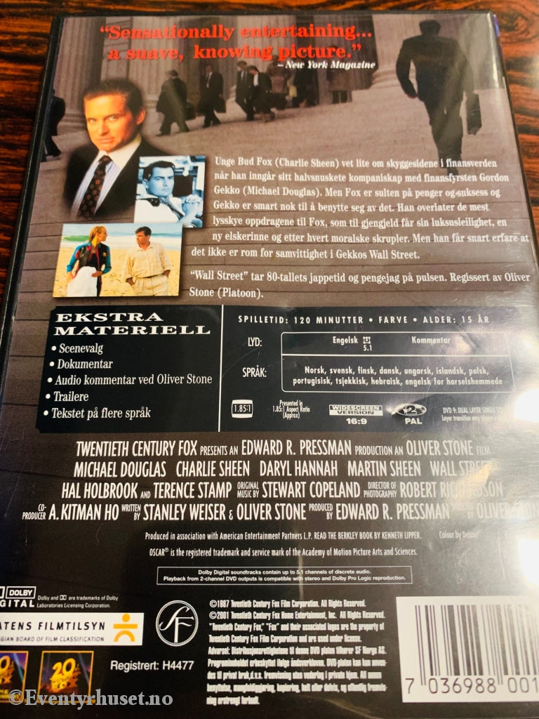 Wall Street. 1987. Dvd. Dvd