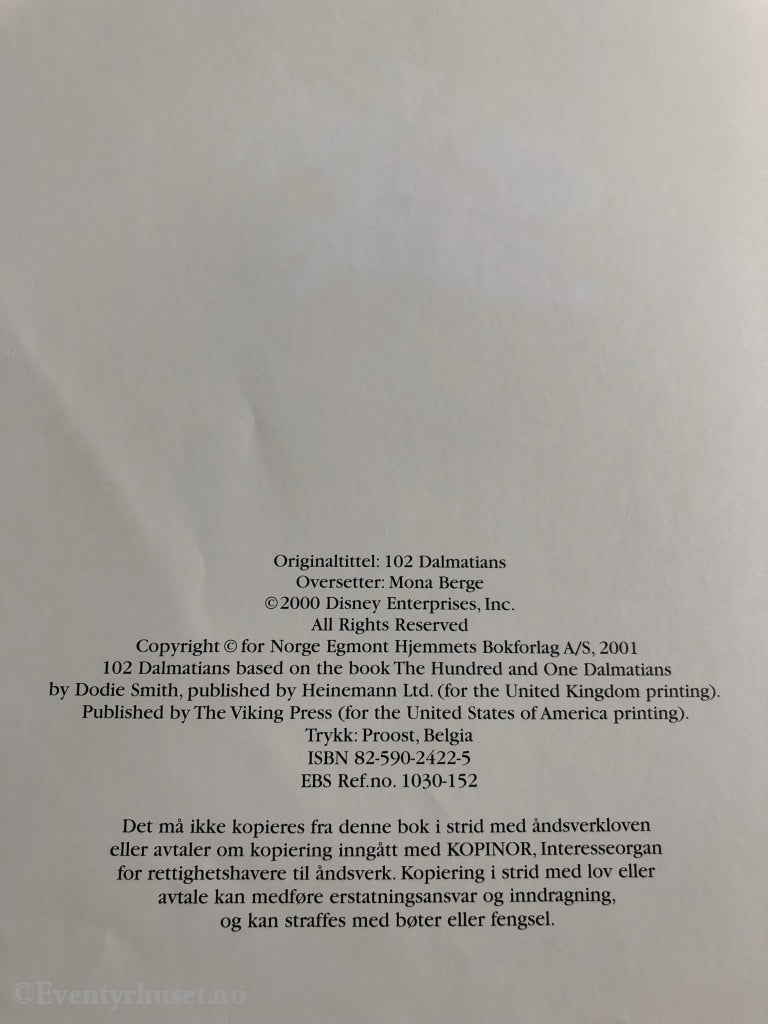 Walt Disney. 102 Dalmatinere. Fortelling