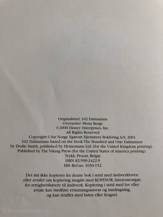 Walt Disney. 102 Dalmatinere. Fortelling