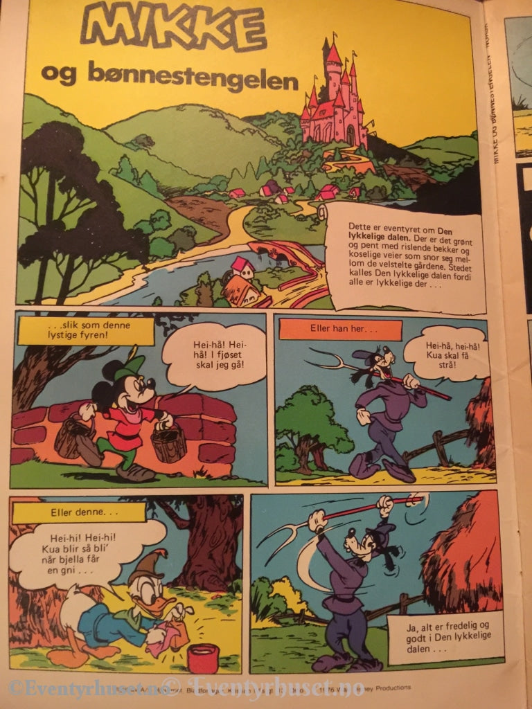 Walt Disney Klassikere. 1976. Mikke Mus Og Bønnestengelen. Vg+. Tegneserieblad
