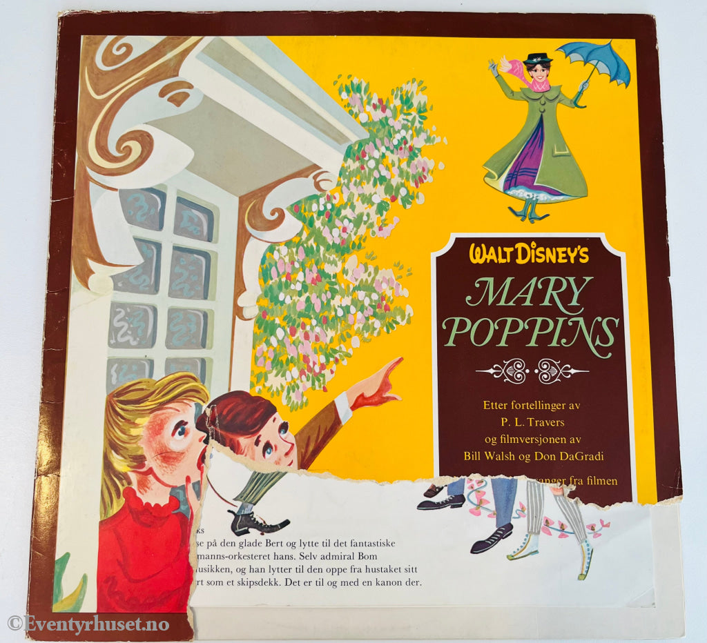 Walt Disney’s Mary Poppins. 1971. Lp. Avrevet Forside. Lp Plate