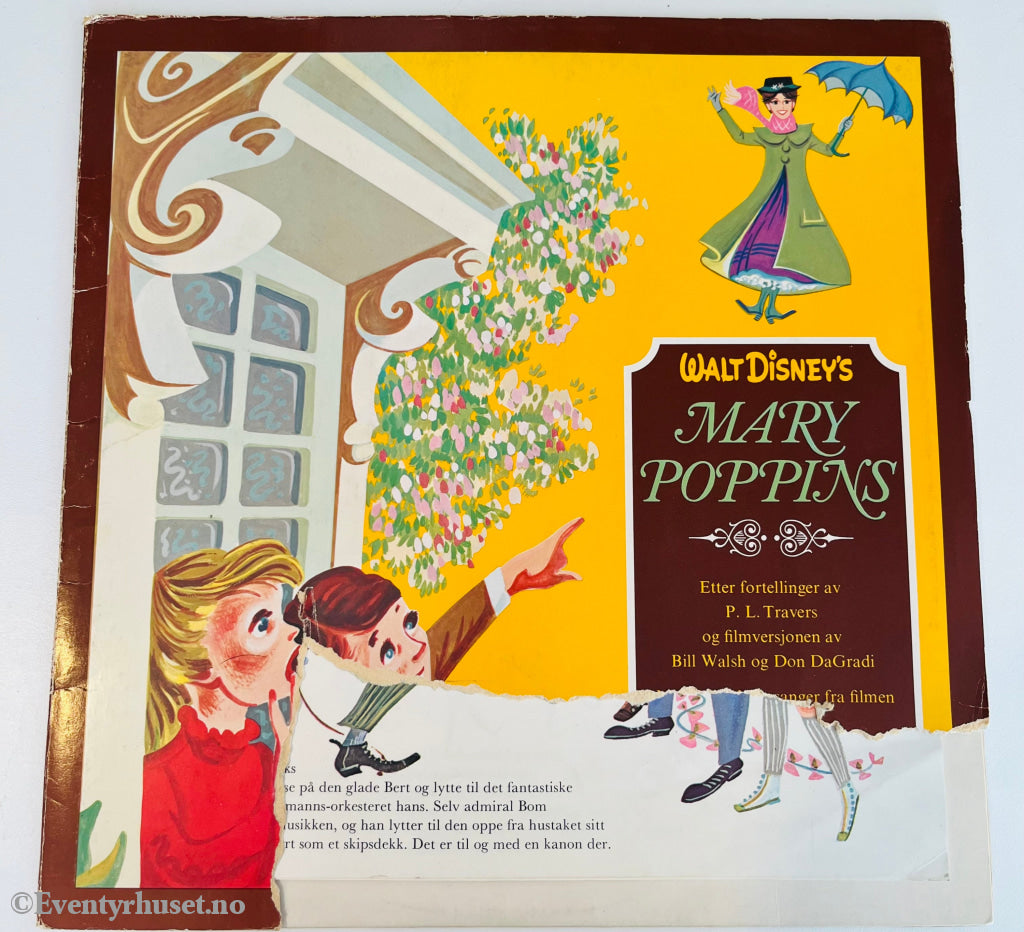 Walt Disney’s Mary Poppins. 1971. Lp. Avrevet Forside. Lp Plate
