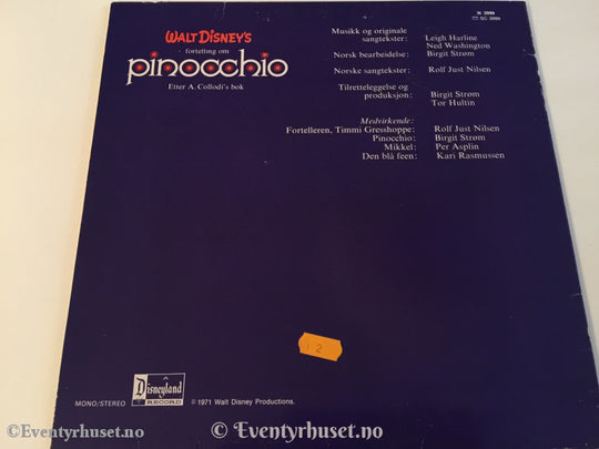 Walt Disneys Pinocchio. 1971. Lp. Lp Plate