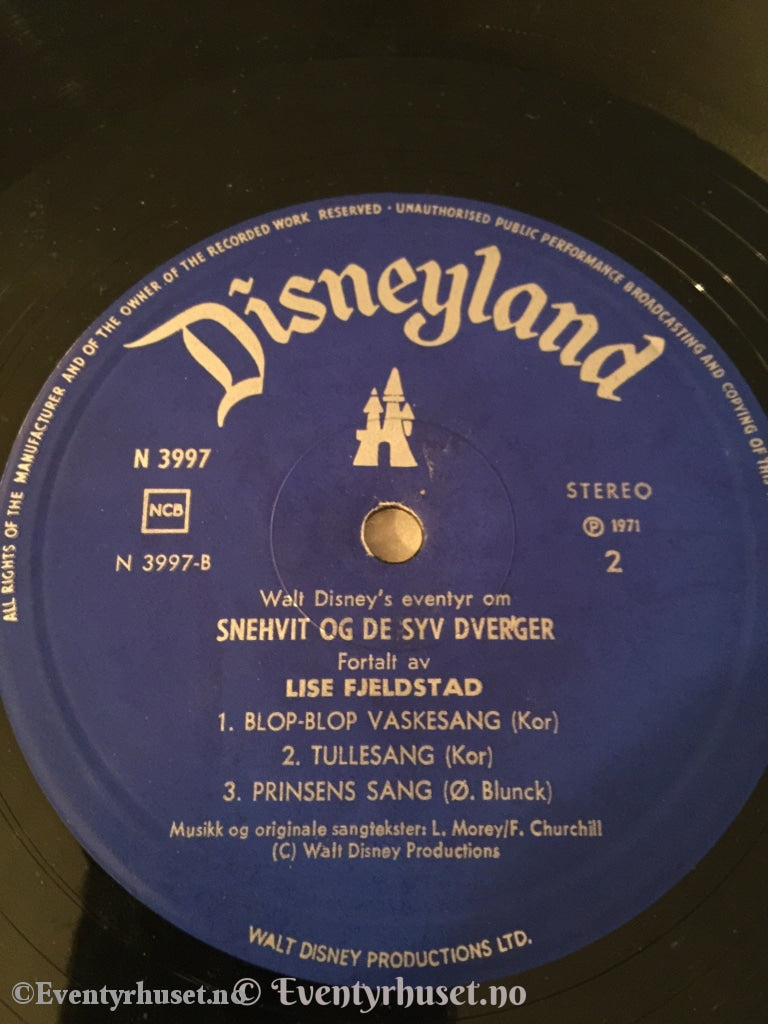 Walt Disneys Snehvit. 1971. Lp. Lp Plate
